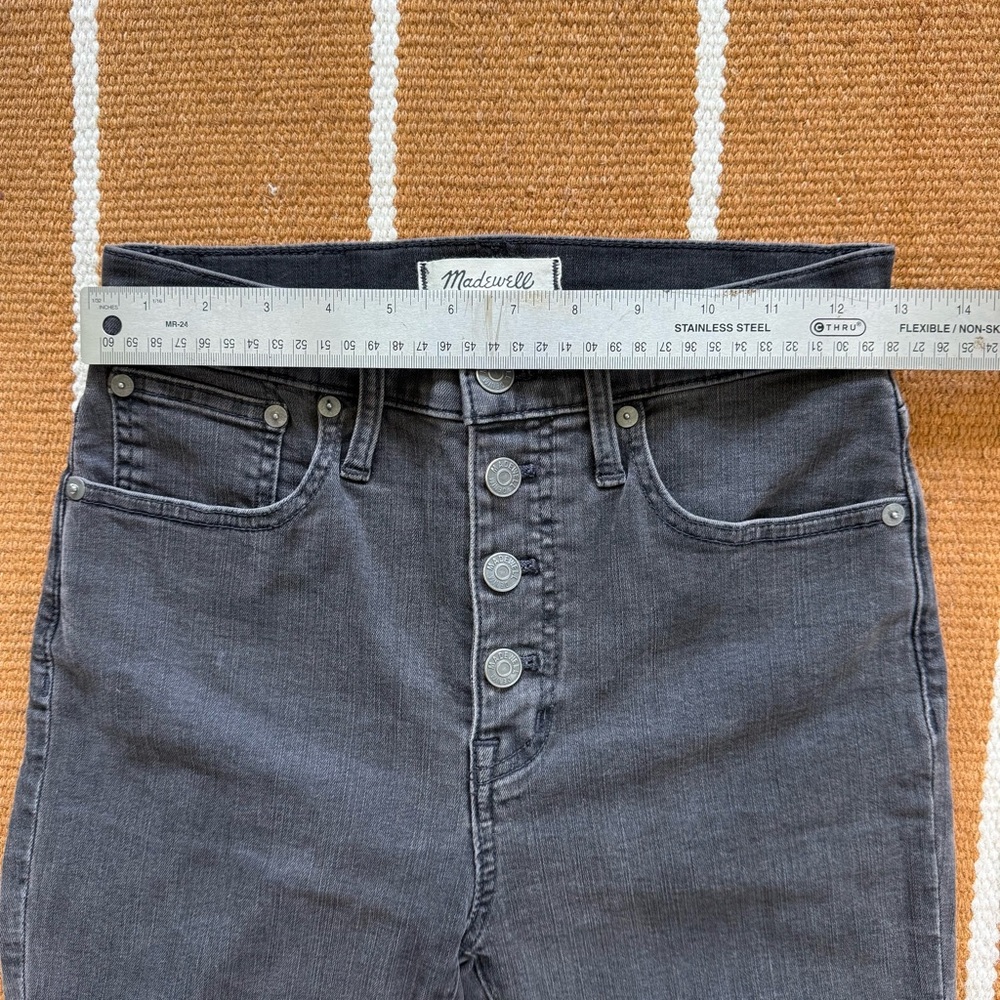 Madewell Cali Demi-Boot Faded Black Denim Jeans Size 26 - Picture 4 of 8